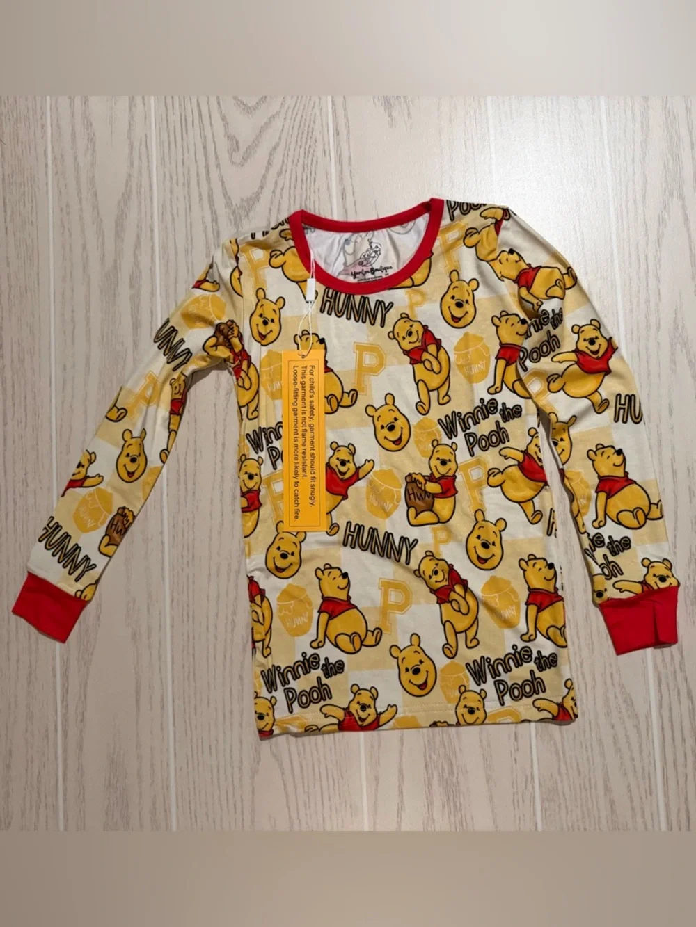Yaritza Boutique Bamboo Pajamas Unisex Kids 5-6Y Winnie Pooh‎ Hunny 2PC NWT
